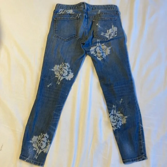 Free People Rose Print Jeans - Picture 3 of 7